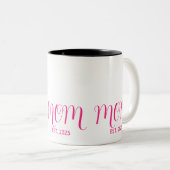 Tasse 2 Couleurs Mom Established Pink Script New Mom Gift  (Devant droit)