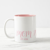 Tasse 2 Couleurs Mom Established Rose Pink Script New Mom Gift (Gauche)