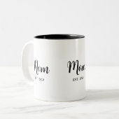 Tasse 2 Couleurs Mom Established Script Text Mom Gift (Devant gauche)