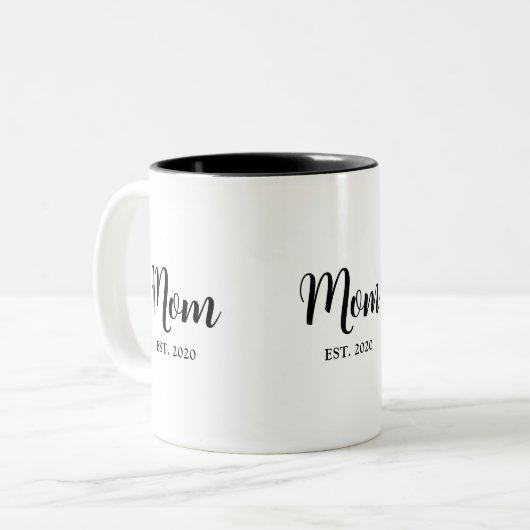Tasse 2 Couleurs Mom Established Script Text Mom Gift (Devant gauche)