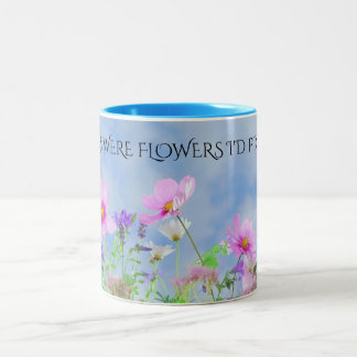 Tasse 2 Couleurs "MOM" fleurs café deux tonneaux.