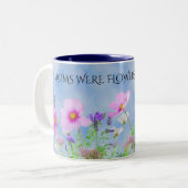 Tasse 2 Couleurs "MOM" fleurs café deux tonneaux. (Devant gauche)