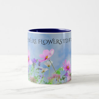 Tasse 2 Couleurs "MOM" fleurs café deux tonneaux.