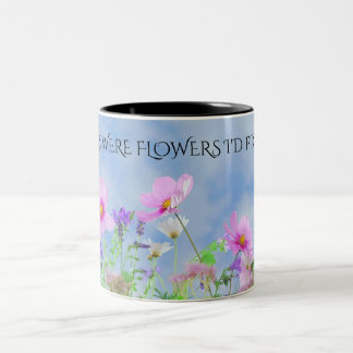 Tasse 2 Couleurs "MOM" fleurs café deux tonneaux.