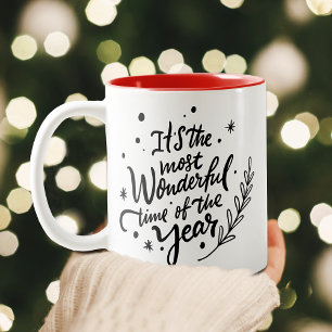 Tasse 2 Couleurs Moment le plus merveilleux de Noël en écriture noi