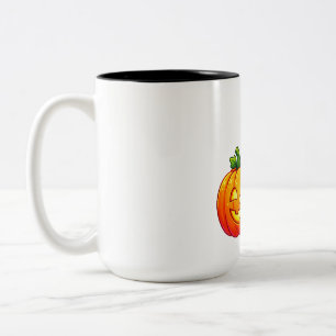 Tasse 2 Couleurs Momie de Halloween Kawaii qui étreint une citrouil