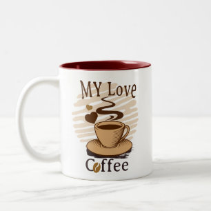 Tasse 2 Couleurs Mon Amour Café Romantique Vintage
