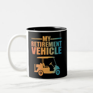 Tasse 2 Couleurs Mon chariot de golf de véhicule de retraite golfeu