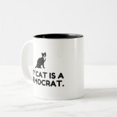 Tasse 2 Couleurs Mon Chat Est Démocrate (Devant gauche)