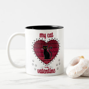 Tasse 2 Couleurs Mon Chat Est Ma Saint Valentin Joli cadeau valen