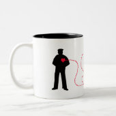 Tasse 2 Couleurs Mon coeur appartient à un Coastie (Gauche)