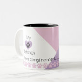 Tasse 2 Couleurs Mon coeur de chien appartient à un graphique moder (Devant gauche)