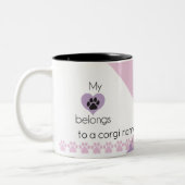 Tasse 2 Couleurs Mon coeur de chien appartient à un graphique moder (Gauche)