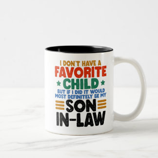 Tasse 2 Couleurs Mon enfant favori est mon fils dans la loi pour la