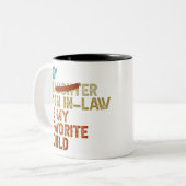 Tasse 2 Couleurs Mon Fils En Droit Est Mon Enfant Favori Amusant -  (Devant gauche)