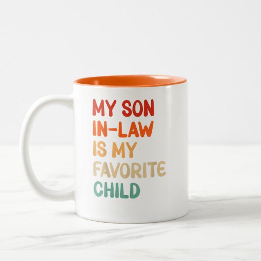Tasse 2 Couleurs Mon Fils En Droit Est Mon Enfant Préféré Amusant (Gauche)