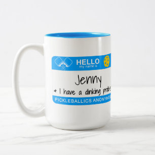 Tasse 2 Couleurs Mon nom est que j'ai un problème Pickleball d