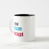 Tasse 2 Couleurs Mon oncle Rocks T-shirts et cadeaux (Devant gauche)