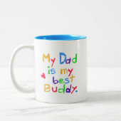 Tasse 2 Couleurs Mon papa mon meilleurs T-shirts et cadeaux d'ami (Gauche)