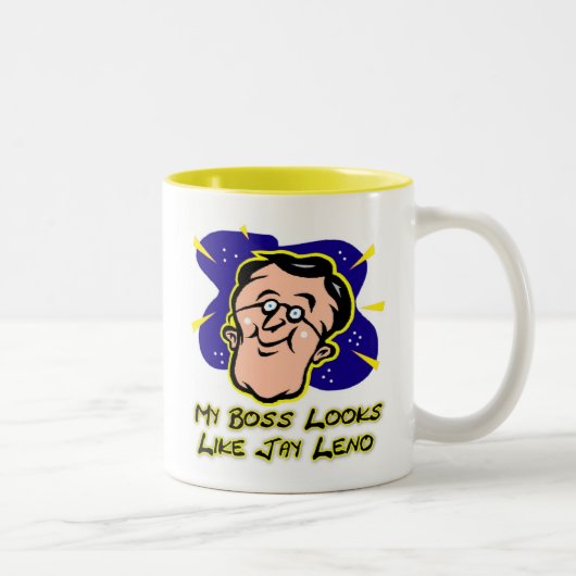Tasse 2 Couleurs Mon patron ressemble à Jay Leno (Droit)