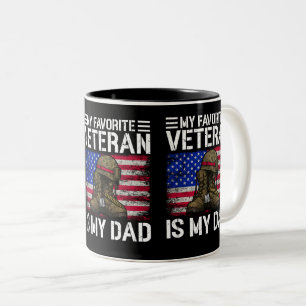 Tasse 2 Couleurs Mon père est mon vétéran préféré Cadeau pour père