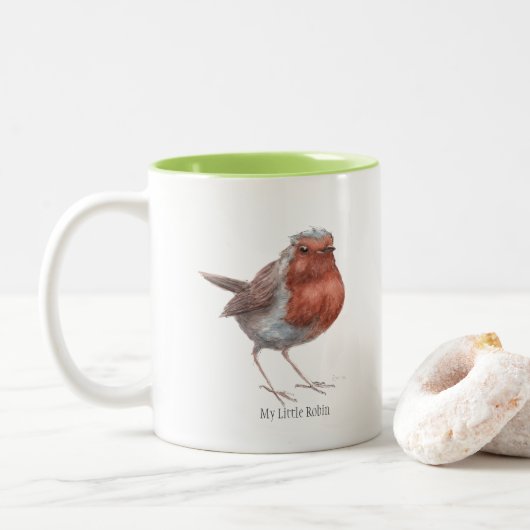 Tasse 2 Couleurs "Mon petit Robin" deux a modifié la tonalité la (Avec donut)