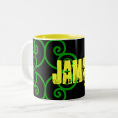 Tasse 2 Couleurs "Mon voyage en JAMAICA 2010" Drapeau celtique jama (Devant gauche)
