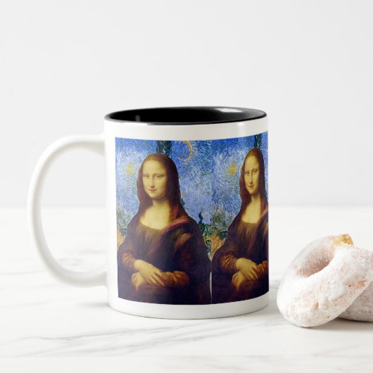 Tasse 2 Couleurs Mona Lisa et Van Gogh (Avec donut)