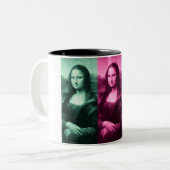 Tasse 2 Couleurs Mona Lisa Rose vert violet (Devant gauche)