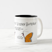 Tasse 2 Couleurs Monarque contre Viceroy Butterfly (Devant droit)