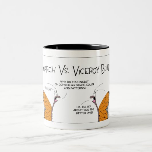 Tasse 2 Couleurs Monarque contre Viceroy Butterfly (Centre)