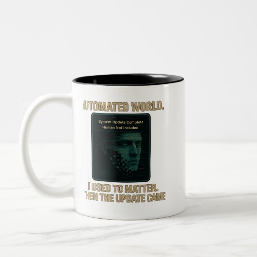 Tasse 2 Couleurs Monde automatisé – Mise à jour d'IA Glitchcore (Gauche)