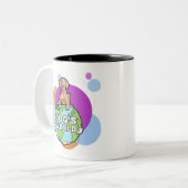 Tasse 2 Couleurs Monde du chien avec cercles (Devant gauche)