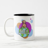 Tasse 2 Couleurs Monde du chien avec cercles (Gauche)