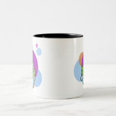 Tasse 2 Couleurs Monde du chien avec cercles (Centre)