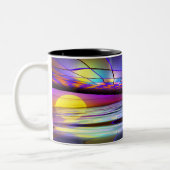 Tasse 2 Couleurs Monde extraterrestre ouvert au soleil (Gauche)