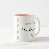 Tasse 2 Couleurs Monde Meilleure maman avec les coeurs (Devant droit)