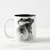 Tasse 2 Couleurs monocle schnauzer (Gauche)