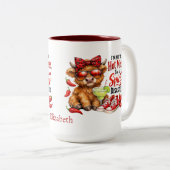 Tasse 2 Couleurs Monogram Highland Cow Hot Mess Funny Humorous  (Devant droit)