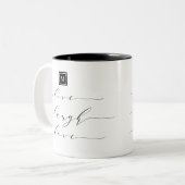 Tasse 2 Couleurs Monogram Live Laugh Love Citation Inspirationnelle (Devant gauche)