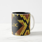 Tasse 2 Couleurs Monogram Snake Brown et Gold Print (Devant droit)