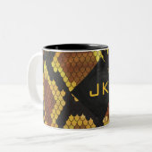 Tasse 2 Couleurs Monogram Snake Brown et Gold Print (Devant gauche)