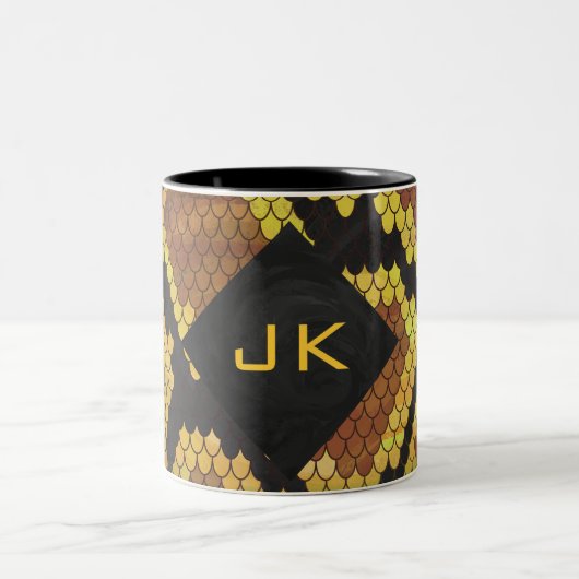 Tasse 2 Couleurs Monogram Snake Brown et Gold Print (Centre)