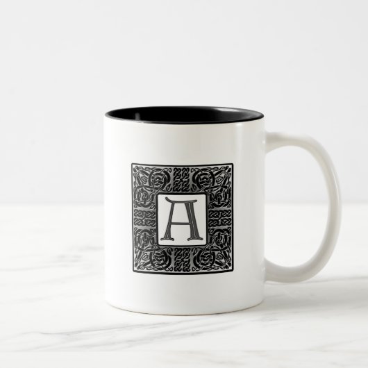 Tasse 2 Couleurs Monogramme "A" Celtique Argent (Droit)