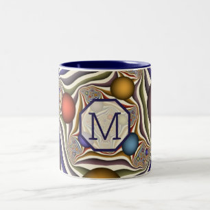 Tasse 2 Couleurs Monogramme Abstrait Moderne Coloré et Volant de Fr