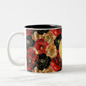 Tasse 2 Couleurs Monogramme Abstrait rouge or (Gauche)