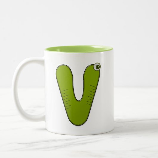 Tasse 2 Couleurs monogramme animal - V (Gauche)