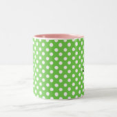 Tasse 2 Couleurs Monogramme blanc vert de pois (Centre)