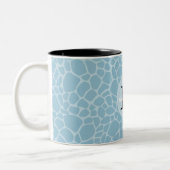 Tasse 2 Couleurs Monogramme bleu d'impression de girafe (Gauche)