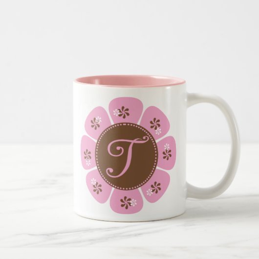 Tasse 2 Couleurs Monogramme Brown et rose T (Droit)